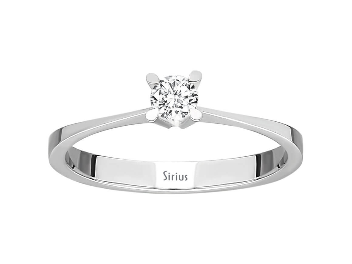 Eleganter 14K Weißgold Solitärring mit 1 laborgezüchtetem Diamanten – 0,13 Karat