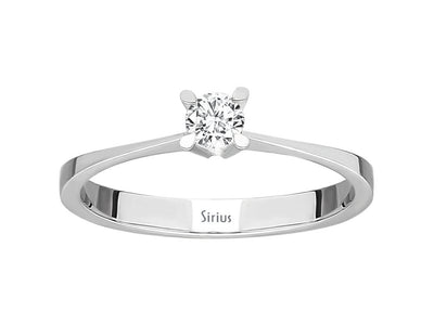 Eleganter 14K Weißgold Solitärring mit 1 laborgezüchtetem Diamanten – 0,13 Karat