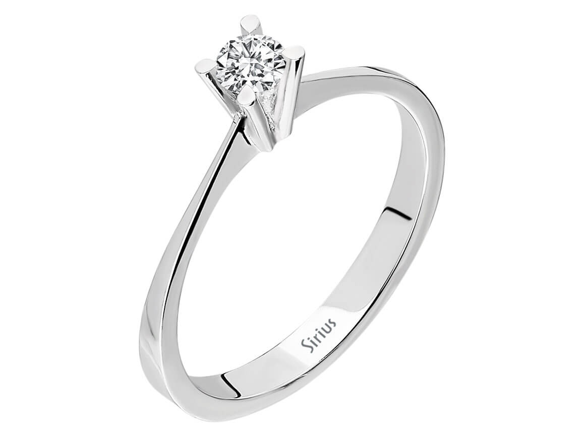 Eleganter 14K Weißgold Solitärring mit 1 laborgezüchtetem Diamanten – 0,13 Karat