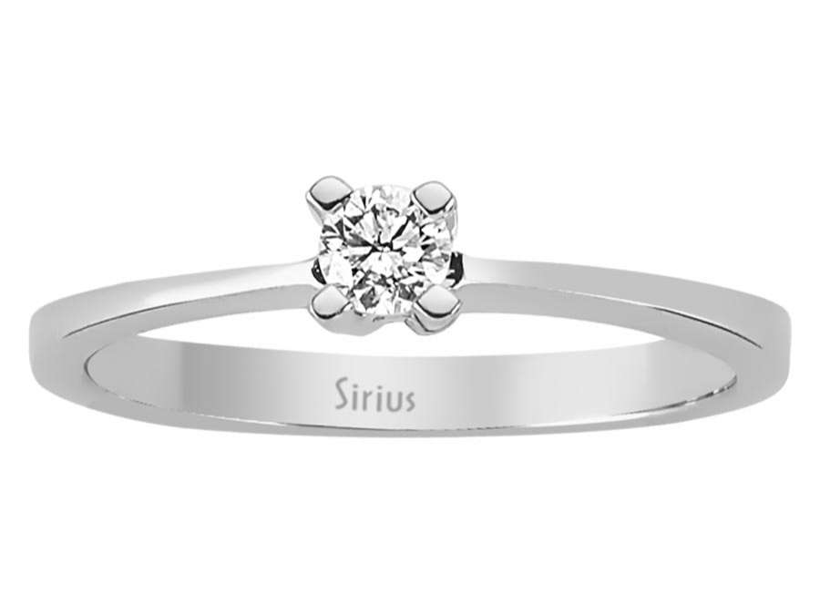 Klassischer Weißgold Solitärring mit lab-grown Diamant