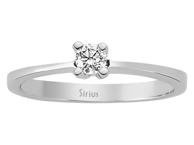 Klassischer Weißgold Solitärring mit lab-grown Diamant