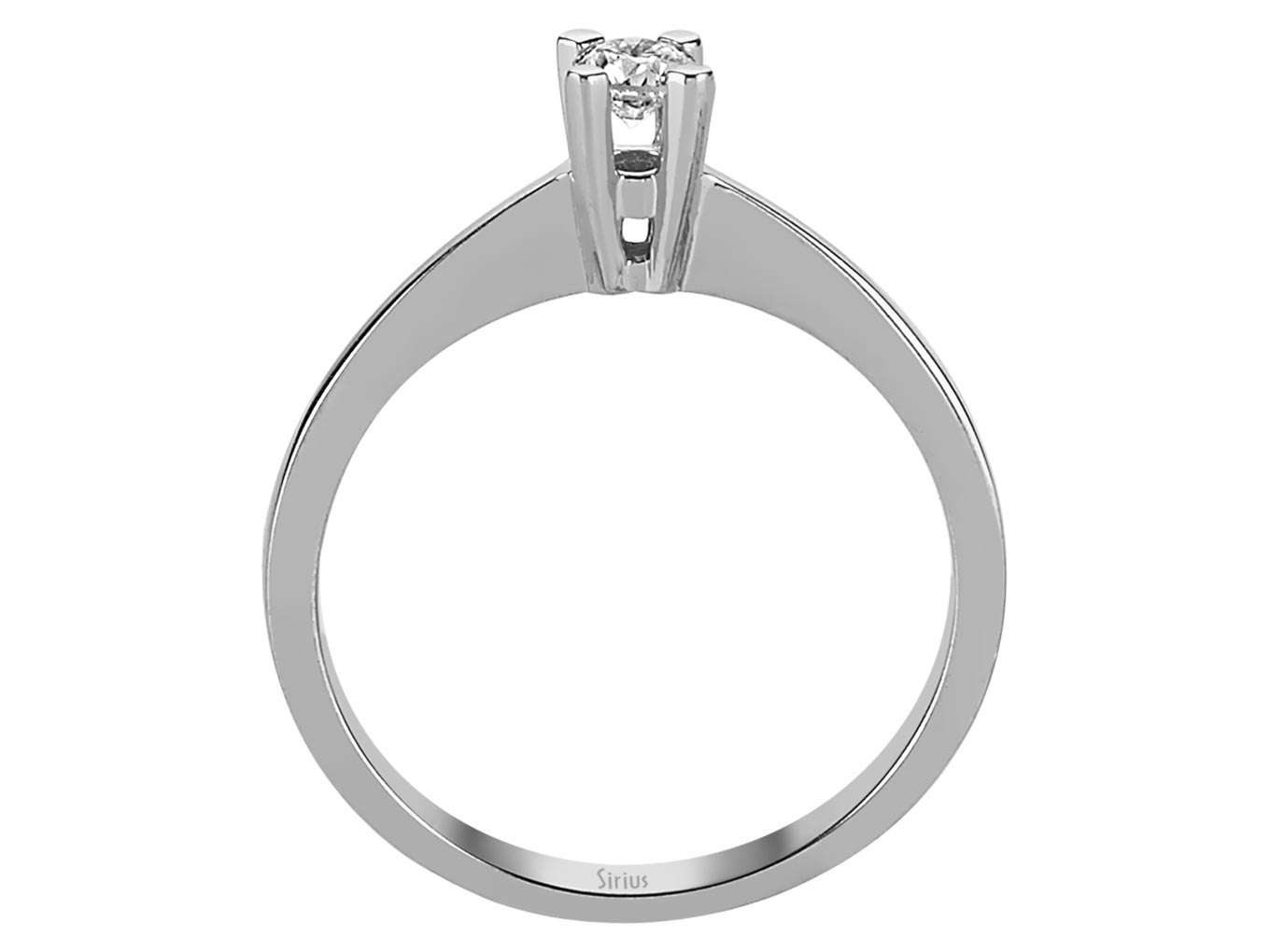 Klassischer Weißgold Solitärring mit lab-grown Diamant