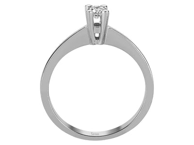 Klassischer Weißgold Solitärring mit lab-grown Diamant