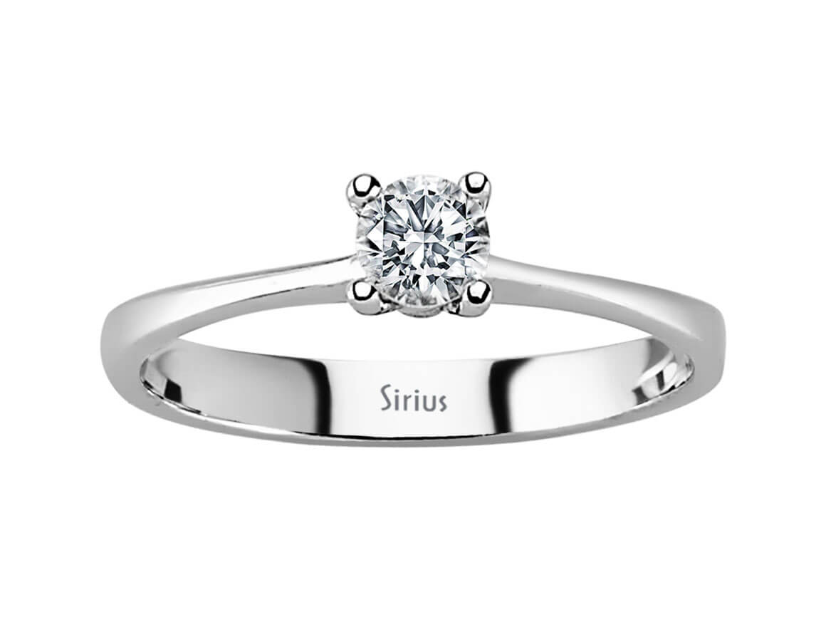 Weißgold Solitärring mit einem lab-grown Diamanten