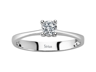Weißgold Solitärring mit einem lab-grown Diamanten
