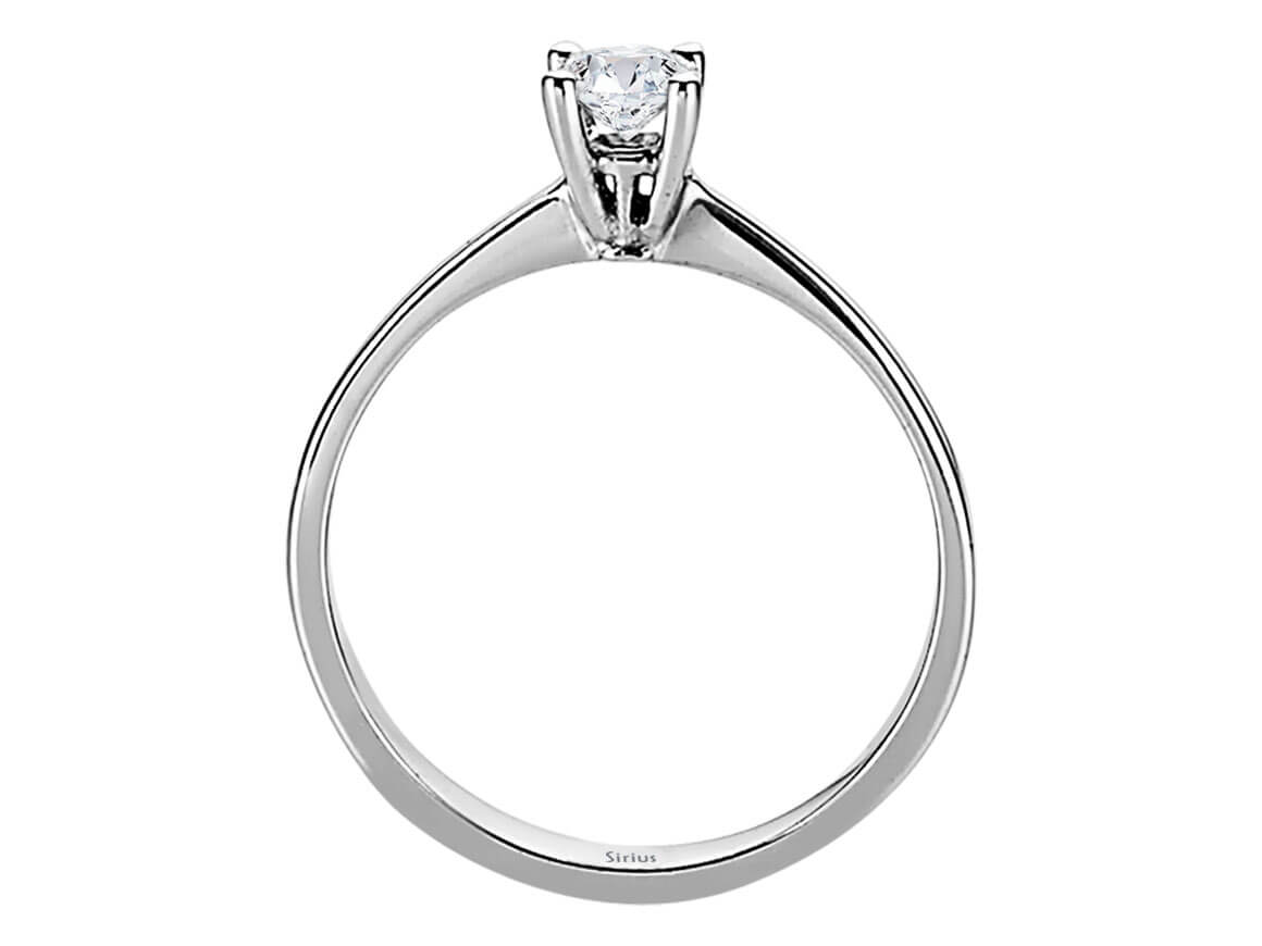Weißgold Solitärring mit einem lab-grown Diamanten