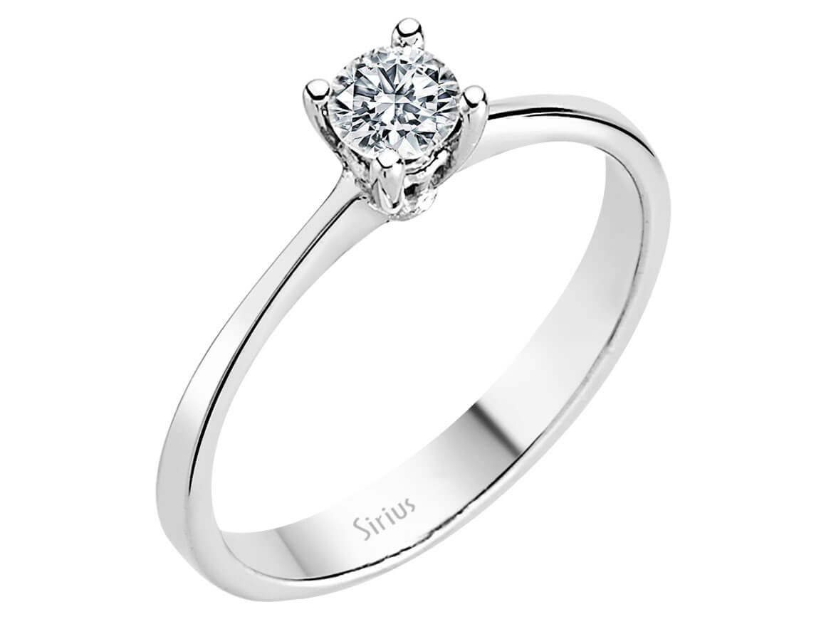 Weißgold Solitärring mit einem lab-grown Diamanten