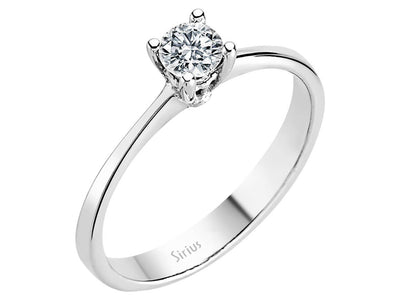 Weißgold Solitärring mit einem lab-grown Diamanten