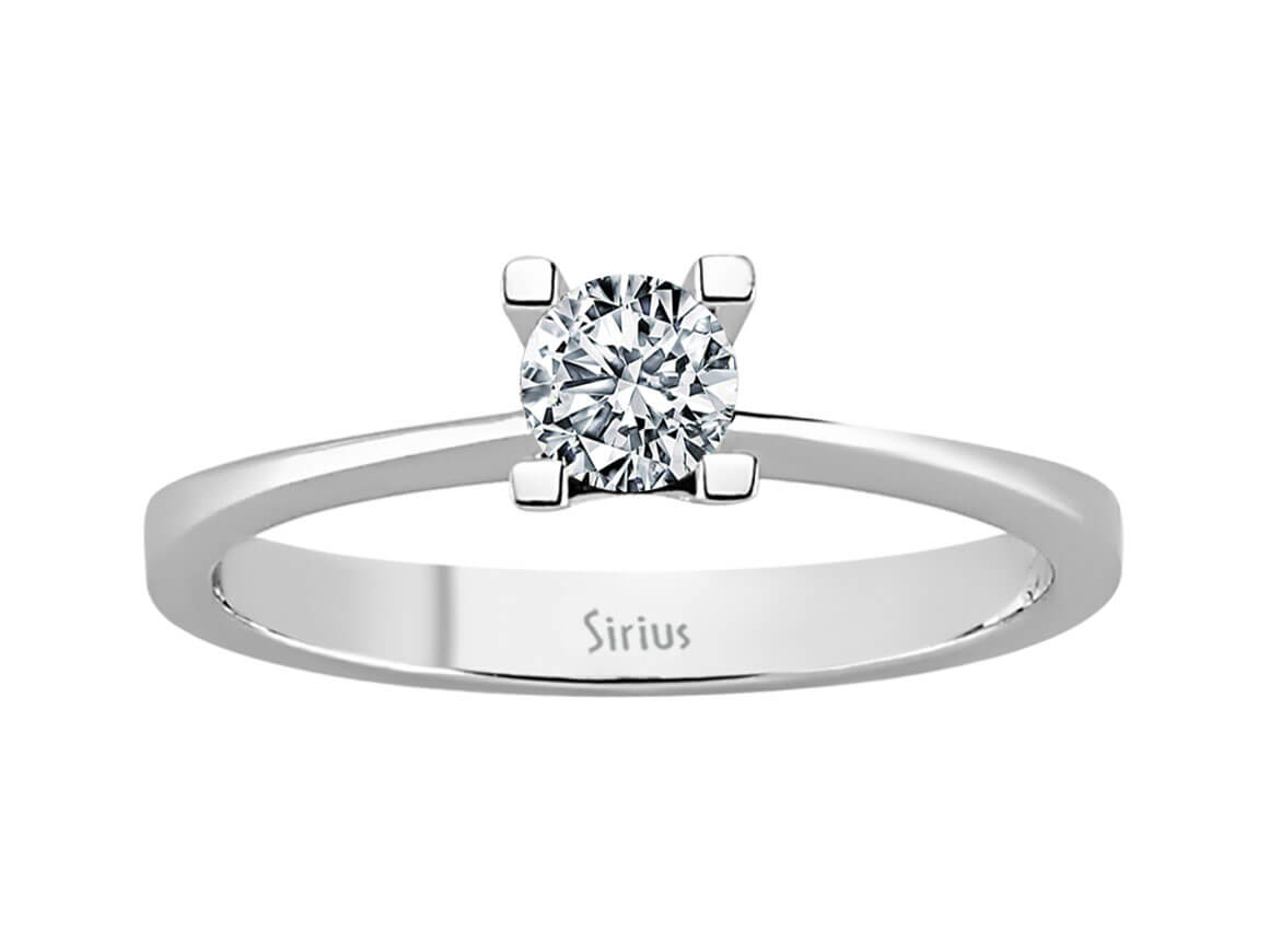 Weißgold Solitärring mit einem lab-grown Diamanten