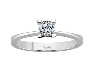 Weißgold Solitärring mit einem lab-grown Diamanten