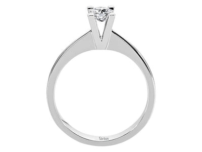 Weißgold Solitärring mit einem lab-grown Diamanten