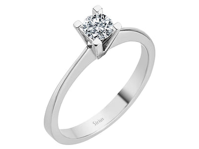 Weißgold Solitärring mit einem lab-grown Diamanten