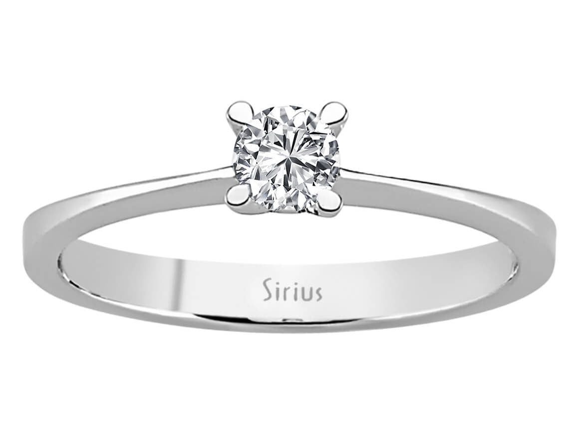 Weißgold Solitärring mit einem lab-grown Diamanten