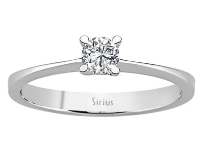 Weißgold Solitärring mit einem lab-grown Diamanten