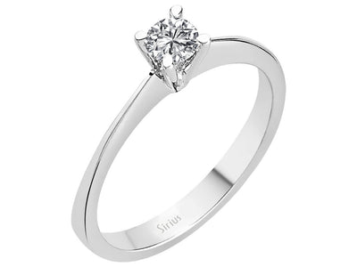 Weißgold Solitärring mit einem lab-grown Diamanten
