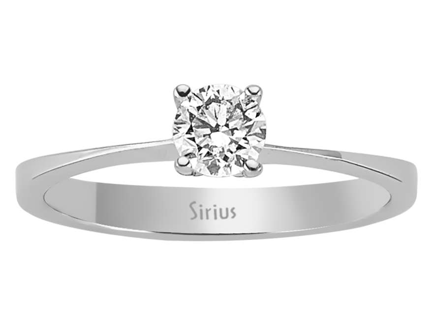 Eleganter Weißgold Solitärring mit einem lab-grown Diamanten