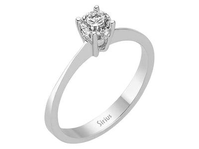 Eleganter Weißgold Solitärring mit einem lab-grown Diamanten