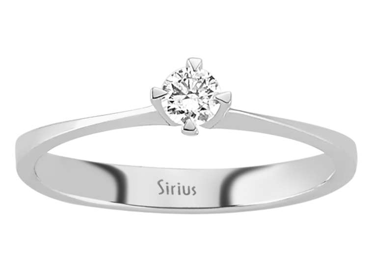 Weißgold Solitärring mit einem lab-grown Diamanten