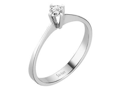 Weißgold Solitärring mit einem lab-grown Diamanten