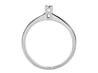 Feiner Weißgold Solitärring mit einem kleinen lab-grown Diamanten