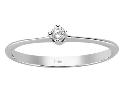 Feiner Weißgold Solitärring mit einem kleinen lab-grown Diamanten