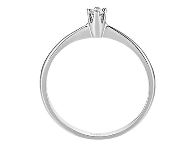 Feiner Weißgold Solitärring mit einem kleinen lab-grown Diamanten