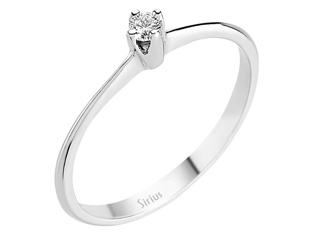 Feiner Weißgold Solitärring mit einem kleinen lab-grown Diamanten