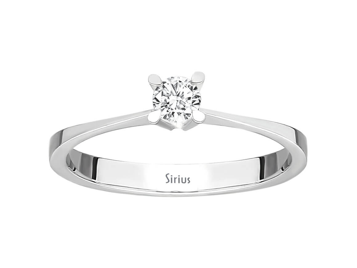 Fine White Gold Solitaire Ring with a Small Lab-Grown Diamond | 8K White Gold Jewelry – High-Quality Jewelry by Rosy Lab Diamonds