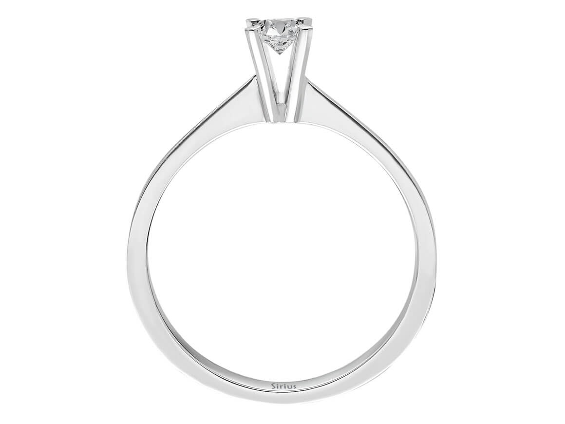 Feiner Weißgold Solitärring mit einem kleinen lab-grown Diamanten