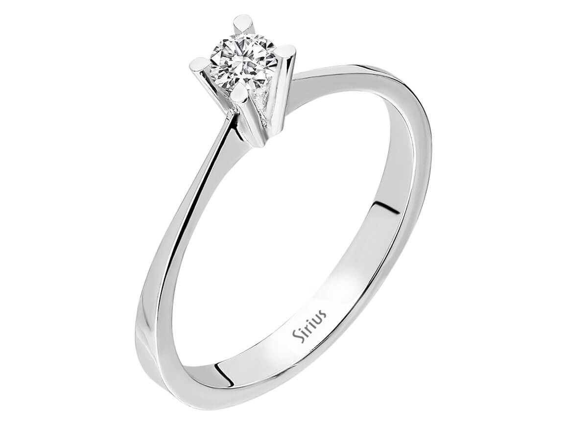 Feiner Weißgold Solitärring mit einem kleinen lab-grown Diamanten