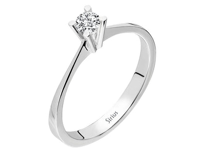 Feiner Weißgold Solitärring mit einem kleinen lab-grown Diamanten