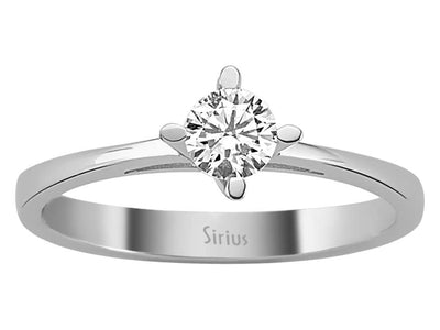 Weißgold Solitärring mit einem lab-grown Diamanten