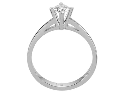 Weißgold Solitärring mit einem lab-grown Diamanten