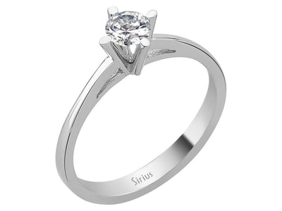 Weißgold Solitärring mit einem lab-grown Diamanten