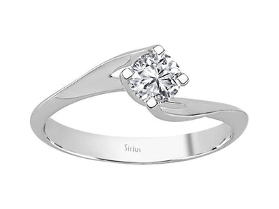Weißgold Solitärring mit einem lab-grown Diamanten im Rundschliff