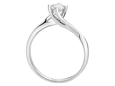 Weißgold Solitärring mit einem lab-grown Diamanten im Rundschliff