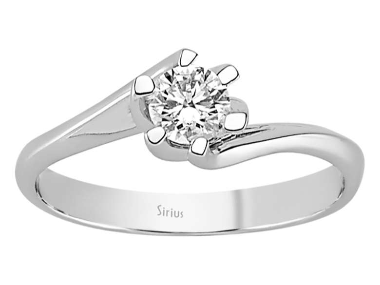 Eleganter Weißgold Solitärring mit einem lab-grown Diamanten