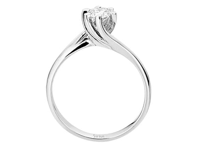 Eleganter Weißgold Solitärring mit einem lab-grown Diamanten