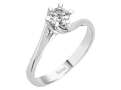Eleganter Weißgold Solitärring mit einem lab-grown Diamanten