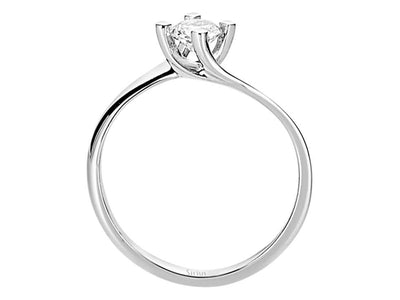 Weißgold Solitärring mit einem lab-grown Diamanten und seitlichen Diamanten