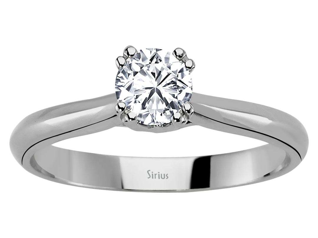 White Gold Solitaire Ring with a large lab-grown diamond | 18K White Gold Jewelry - high-quality jewelry from Rosy Lab Diamonds