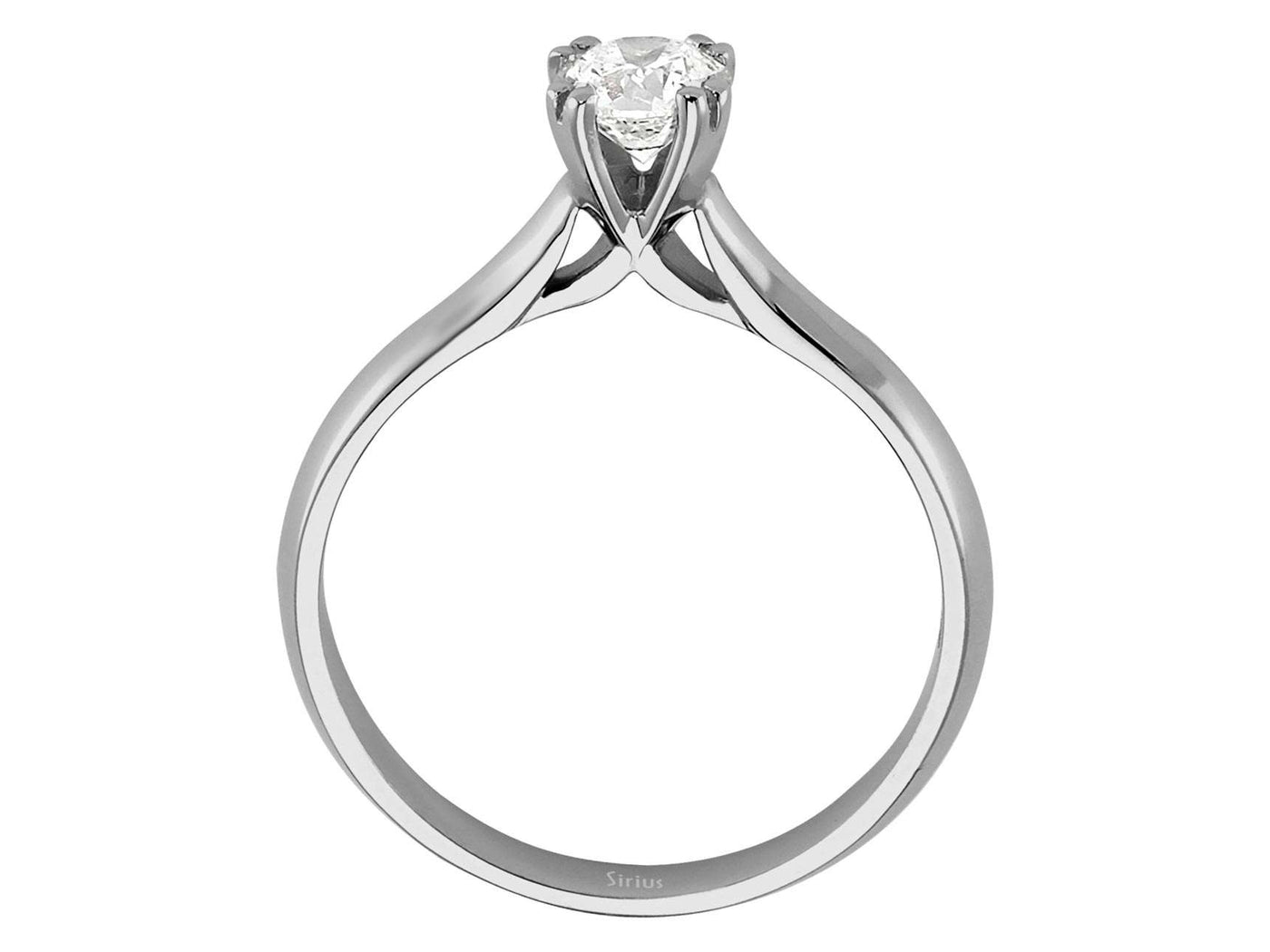 White Gold Solitaire Ring with a large lab-grown diamond | 18K White Gold Jewelry - high-quality jewelry from Rosy Lab Diamonds