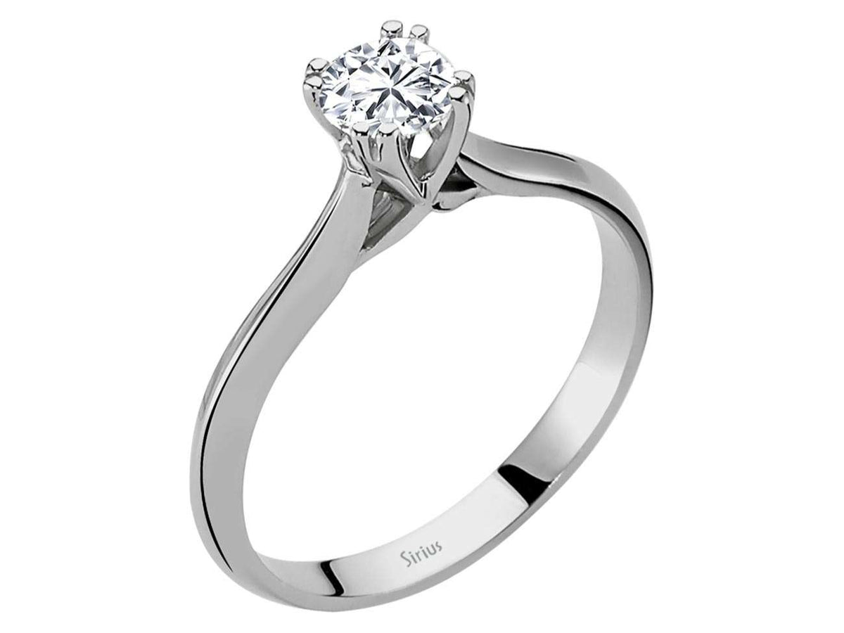 White Gold Solitaire Ring with a large lab-grown diamond | 18K White Gold Jewelry - high-quality jewelry from Rosy Lab Diamonds