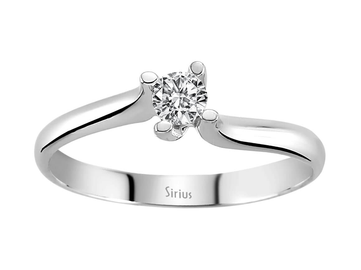 Klassischer Weißgold Solitärring mit einem lab-grown Diamanten