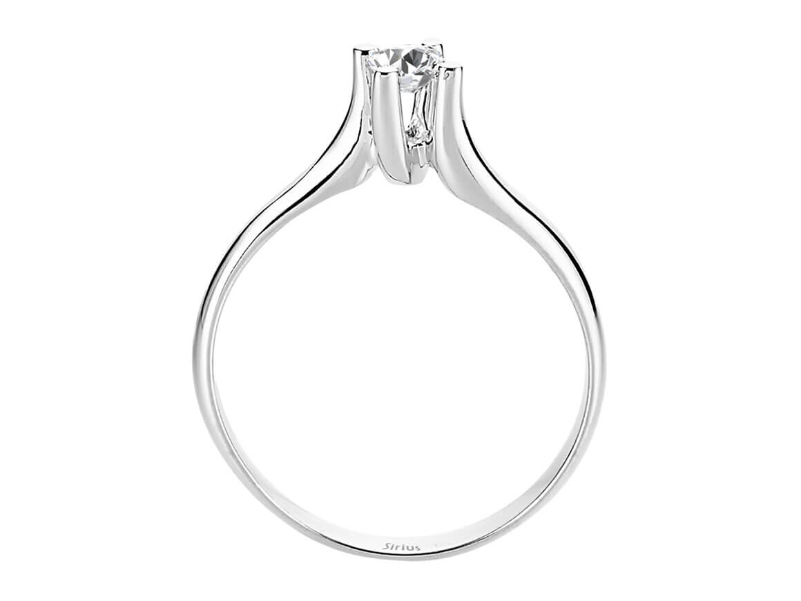 Klassischer Weißgold Solitärring mit einem lab-grown Diamanten
