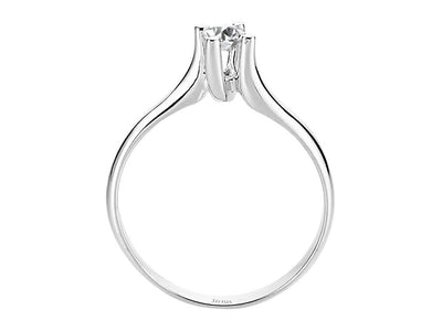 Klassischer Weißgold Solitärring mit einem lab-grown Diamanten