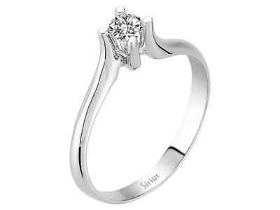 Klassischer Weißgold Solitärring mit einem lab-grown Diamanten