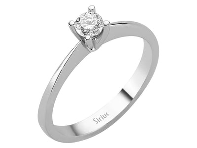 Schlichter 14K Gold Solitär Verlobungsring mit 0,24 ct Runddiamant
