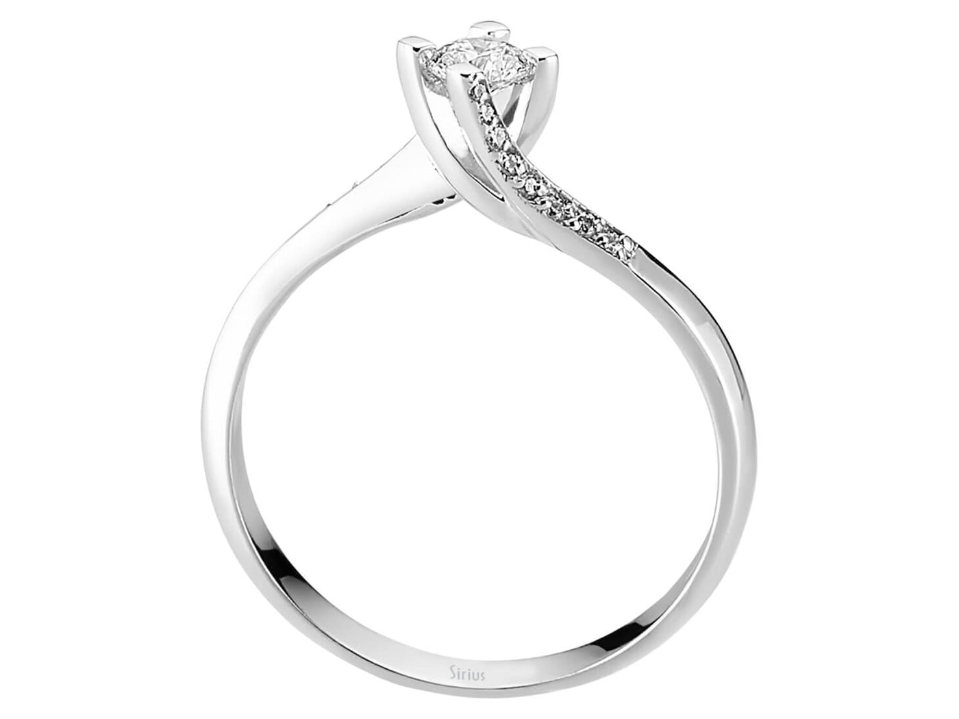 Stilvoller 14K Gold Verlobungsring mit Runddiamant und Pavé-Details