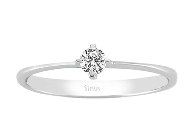 Feiner Weißgold-Ring mit 0,12 Karat Labor-Diamant